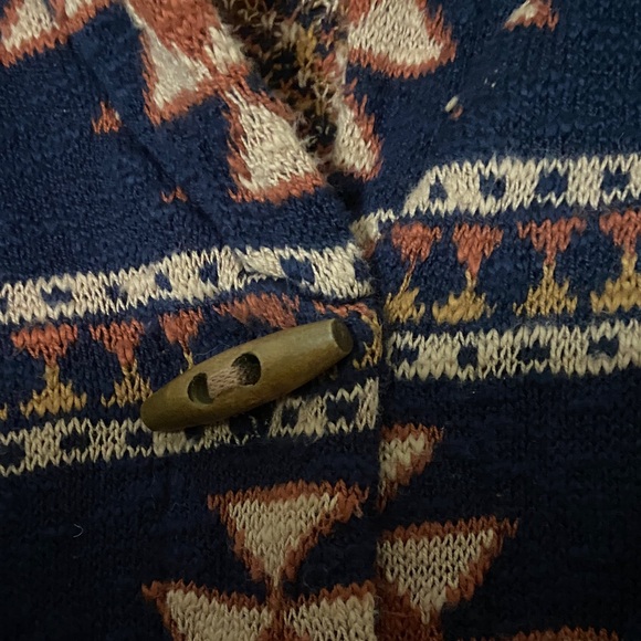 Navy Aztec Pattern Cardigan - Picture 2 of 2